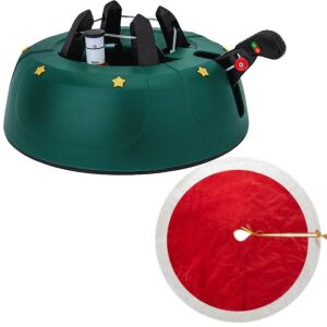 Mercaton karácsonyfa állvány víztartállyal és piros-fehér karácsonyfa szőnyeggel - Karácsonyfa talp