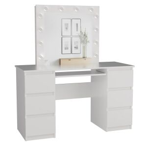 KUBA Dressing Table Set + MARINA Mirror White