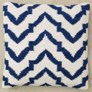 Perna Bakero Pauline dk.blue, 45x45 cm, pernă din lână țesută manual cu model geometric - Perne decorative