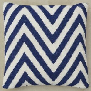 Perna decorativa Bakero Zig Zag albastru inchis, 45x45 cm - Perne decorative