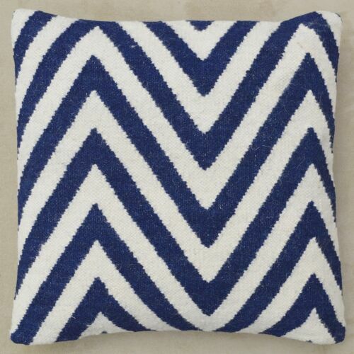 Perna decorativa Bakero Zig Zag albastru inchis, 45x45 cm