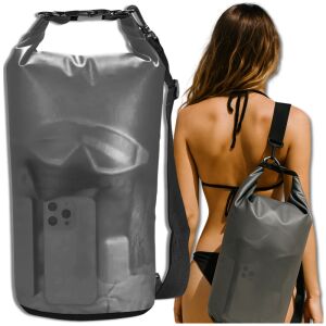 Nagy vízálló strandtáska 10l átlátszó kivitelben, háton hordható