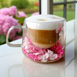 Hortenzia termikus üvegben 180 ml - virágos díszüveg 1 db SZK175