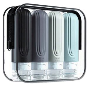 Újrafelhasználható 90 ml-es utazópalackok - 4 darabos készlet a kényelmes utazáshoz