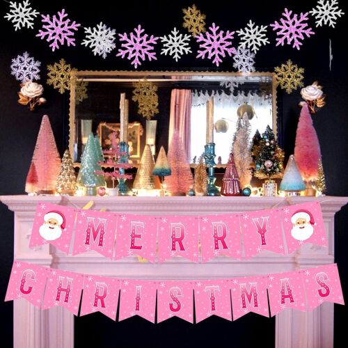 2er-Set JeVenis Weihnachtsbanner, rosa, 16 x 19 cm / 16 cm 143747430