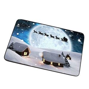 Covoras de baie JOKILY, alb/albastru, vascoza/PVC, 40 x 60 cm 143747455 - Covorașe intrare