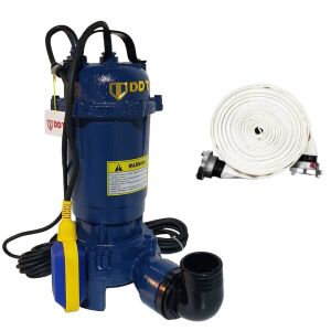 Pachet promo Pompa submersibila cu tocator si plutitor, DDT, WQD10, 2600W + Furtunul de pompier 2'' 20 m, 8 bari, cu cuple 143748038 - DDT