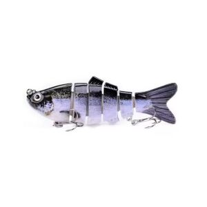 Momeala artificiala, Vobler Articulat, 6 segmente, 10 cm, 2 Carlige, Negru 143749324 - Naluci artificiale