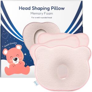 Perna Bebelusi FizioTab® cu 2 Huse de Protectie Anti Plagiocefalie pentru Formarea Capului, Spuma cu Memorie, Roz 143750525 - Baba párna