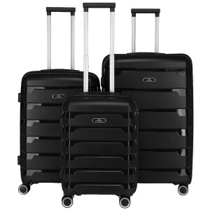 Fekete polipropilén bőrönd szett kódzárakkal - Peterson 143751546 - Peterson