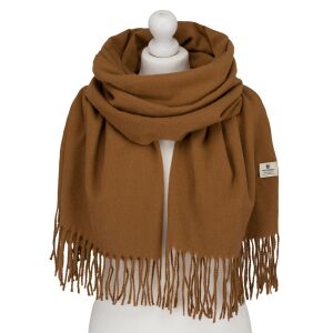 Nagy, világosbarna, rojtokkal díszített női sál - Peterson 143751535 - Peterson