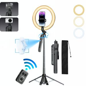 JustNet Okos Szелфибот с AI проследяване, LED пръстен светлина, трипод, дистанционно управление и чанта за носене - LED кръгла светлина и кръгла лампа