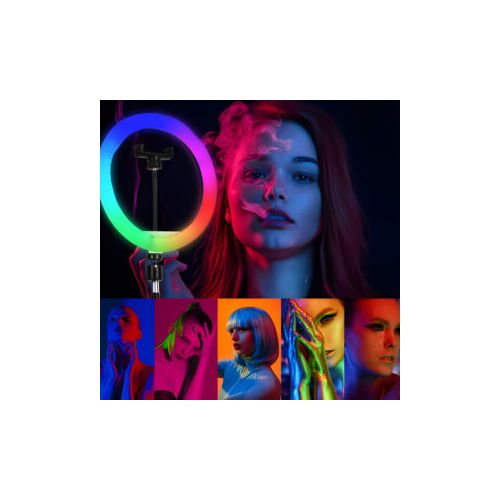 Renew Force RGB gyűrűs lámpa sminkhez, streaminghez és videófelvételhez színes effektekkel