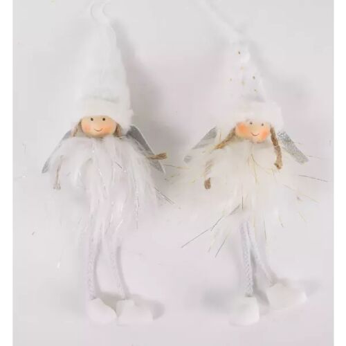 Uzorka Engelsfigur, weißer und goldener Weihnachtsschmuck, 19 cm