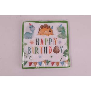 Șervețele de aniversare cu model de dinozaur - set de 20 bucăți 143793868 - Șervețele