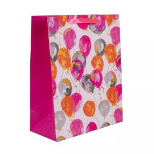 Poklon vrećica z holograficznym wzorem balonów, 18 x 23 cm, idealna na prezenty urodzinowe - Pakowanie prezentów