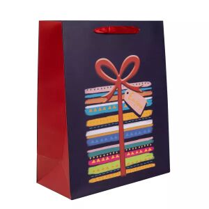 Sacosa de cadou Ukrasna cu model de cadou colorat, 18 x 23 cm - Pungi cadou