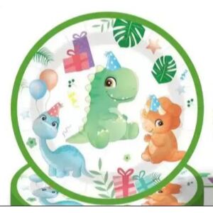 Papierowe talerze z wzorem dinozaurów na urodziny - 10 szt. 143793913 - Rekwizyty imprezowe