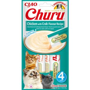 Inaba Cat Churu Püré - csirke rákkal 4 x  14 g 146282822 - Inaba