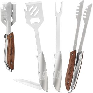 Unealta multifunctionala pentru gratar Carl Schmidt Sohn-Michelangelo, otel inoxidabil/lemn, 26 cm,  argintiu/maro 143802693 - Grătar de grădină, unelte de gătit