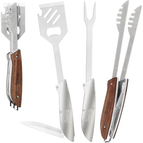 Unealta multifunctionala pentru gratar Carl Schmidt Sohn-Michelangelo, otel inoxidabil/lemn, 26 cm,  argintiu/maro 143802693