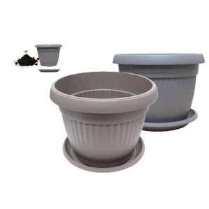 Virágcserép+Alátét Sara 30cm Mokka 143804365 - Kertépítés