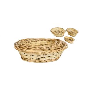 Vessző Kosár Natúr S/3 90-22-58 - 29*22*H9 , 24*16*H8 cm 143804448 - Tárolódoboz & kosár