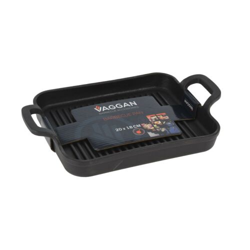 Vaggan Öntöttvas BBQ Grill Serpenyő 20x18cm, tökéletes steak és zöldség grillezéshez - Grill eszköz