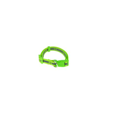 Neon zöld kutya nyakörv 25-40cm, Állítható nyakörv csont mintával - Kisállat nyakörv