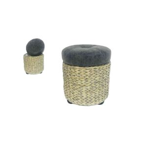 Láda Kerek Szürke Bh Műbőr 81-10/S - D33*H38cm 143805018 - Lábtartó, puff