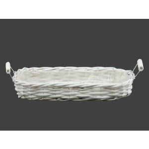 Fanyeles Kosár Ovál Fehér 90-169 - 39*15*H6cm 143805331 - Tárolódoboz & kosár