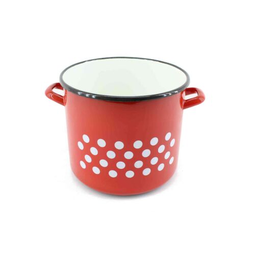 Zománcozott Fazék Piros Dekor 21cm 6 Literes