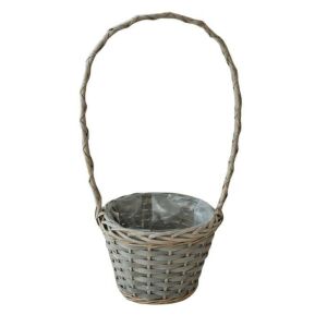 Fonott Füles Kosár Kerek Szürke 54-107 - D22*H16/51cm 143805675 - Tárolódoboz & kosár