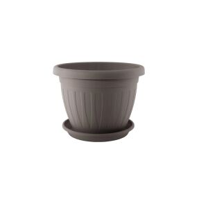 Virágcserép+Alátét Venecia 30cm Mokka 143805924 - Kertépítés