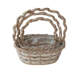 Fonott Füles Kosár Ovál Szett/3 54-202 - 31*24*H12/34cm 143805929 - Tárolódoboz & kosár