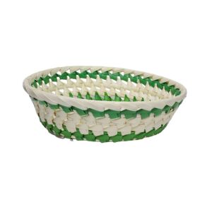 Fonott Kosár Pálmalevél Kerek 8-PL-04 - D26*H7cm 143806126 - Tárolódoboz & kosár