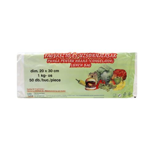 Zacskó 20x30cm 1kg élelmiszer tároló zacskók, 50 darab, fagyasztó és uzsonnás zacskó - Háztartási zacskó és tasak