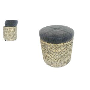 Láda Kerek Szürke Bh Műbőr 81-10/M - D43*H48cm 143806303 - Tároló pad & ülőke