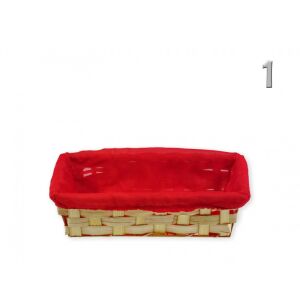 Bambusz Kosár Színes Anyaggal 208-71 - 21*13*H6cm 143806486 - Tárolódoboz & kosár