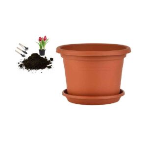 Virágcserép+Alátét Cilindro 40cm Terra 143806586 - Kertépítés