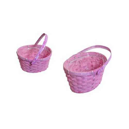 Fonott Kosár Pink Színű Ovális Lf 66-25-A/PINK - 19*16*H11/21cm 143806622