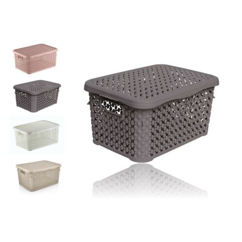 Kosár Szögletes Tetővel Rattan Hatású 1.25 Literes 143806937