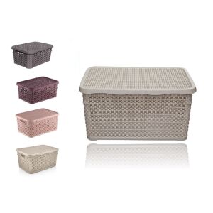 Kosár Szögletes Tetővel Rattan Hatású 2.5 Literes 143806950 - Tárolódoboz & kosár