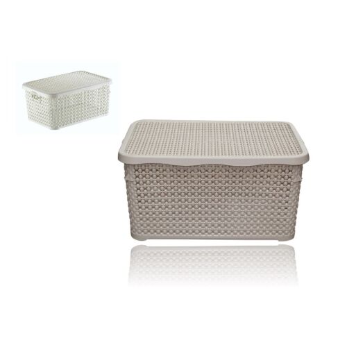 Kosár Szögletes Tetővel Rattan Hatású 30 Literes 143806951