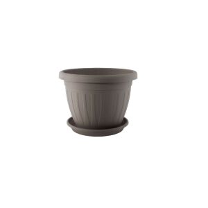 Virágcserép+Alátét Venecia 17cm Mokka 143807110 - Kertépítés