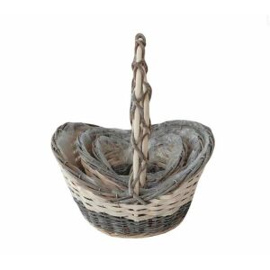 Fonott Füles Kosár Ovál Szett/3 54-204 - 28*24*H10/15/32cm 143807118 - Tárolódoboz & kosár