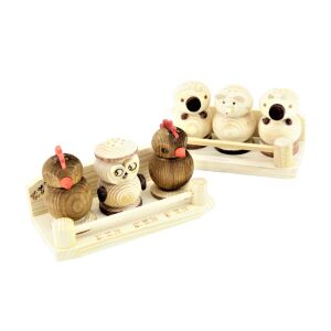 Fa Sószóró Figurás 3 Részes+Fatartó 143807184 - Tárolás & Rendszerezés