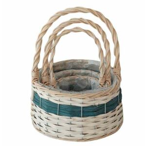 Fonott Füles Kosár Kerek Szett/3 54-211 - D22*H13/30cm 143807289 - Tárolódoboz & kosár