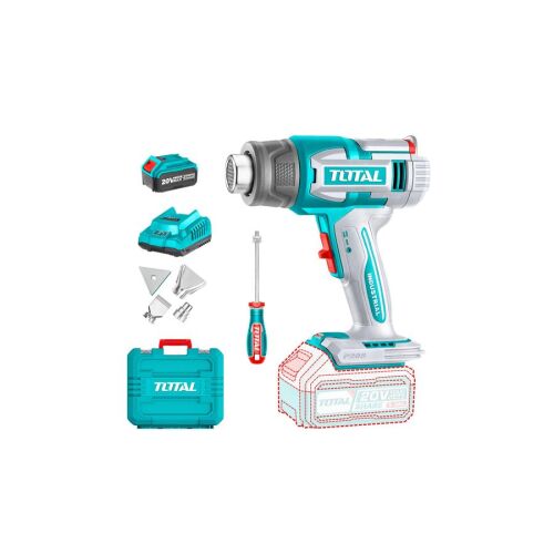 TOTAL Tools Akkus hőlégfúvó 20V/P20S/ INDUSTRIAL (SET Akkumulátor 1x5Ah, Charger, Töltő, Koffer) 143808244