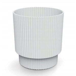 Milly kerek fehér csíkos műanyag virágcserép 15,7x14,6 cm díszes 143808381 - Kaspó